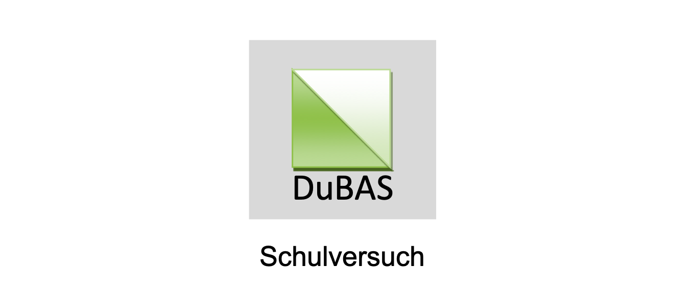 Logo von DUBAS mit einem Quadrat aus zwei Dreiecken, einem grünen und einem weißen.